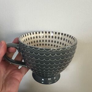 Gray Ceramic polka dot Mug